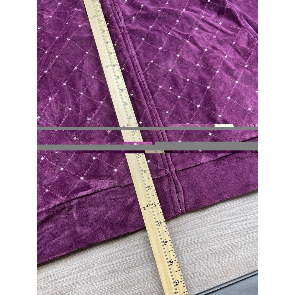 Quacker Factory Women's Diamond Pattern Studded Sleeveless Sweater Purple 1X New - Picture 8 of 8